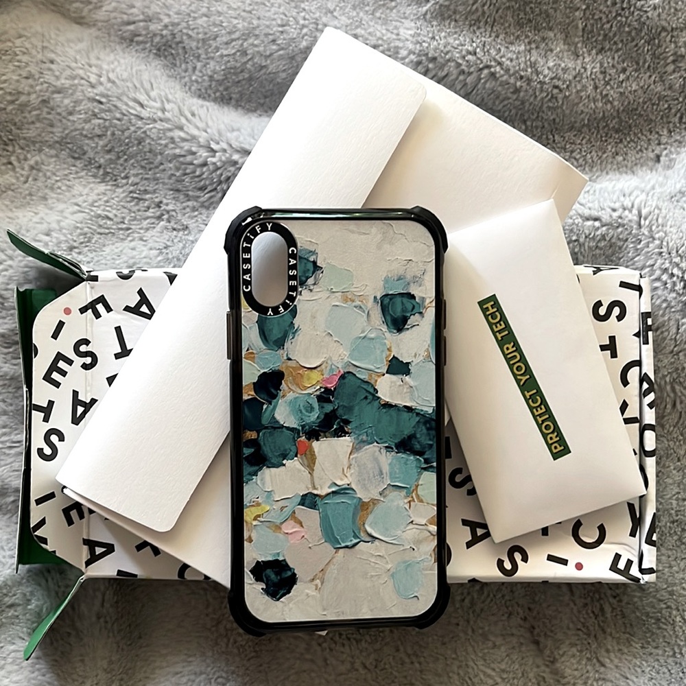 Casetify iPhone X blue paint case - unused